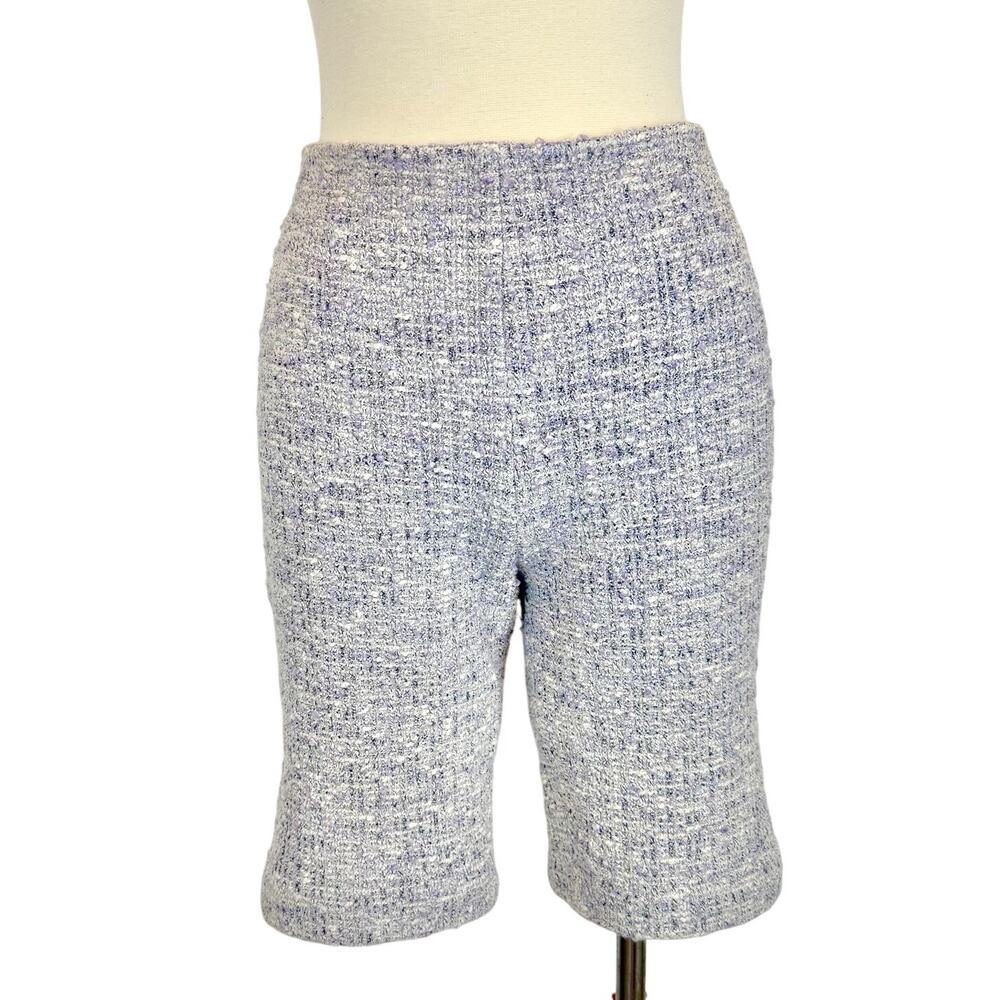 St. John Boucle Knit Bermuda Shorts Multicolor Tweed Pattern 9" Inseam Size 8